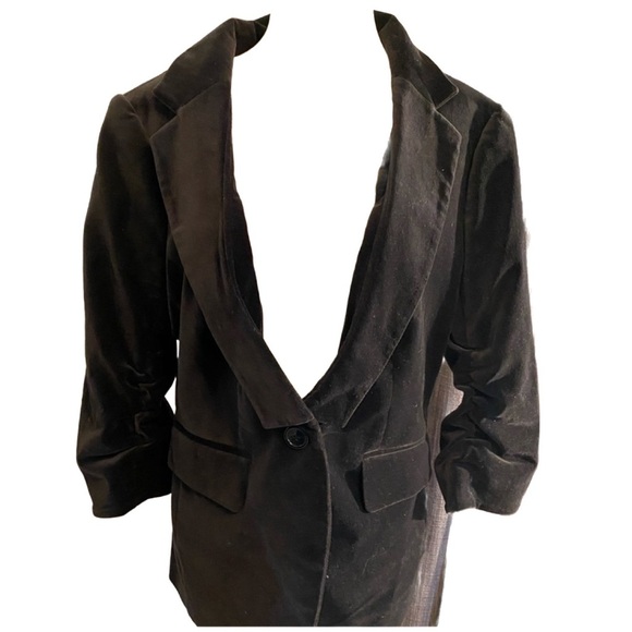 3/$25 🤗 The Limited Velvety black jacket for work/play. 3/4 sleeve with band - Picture 1 of 6